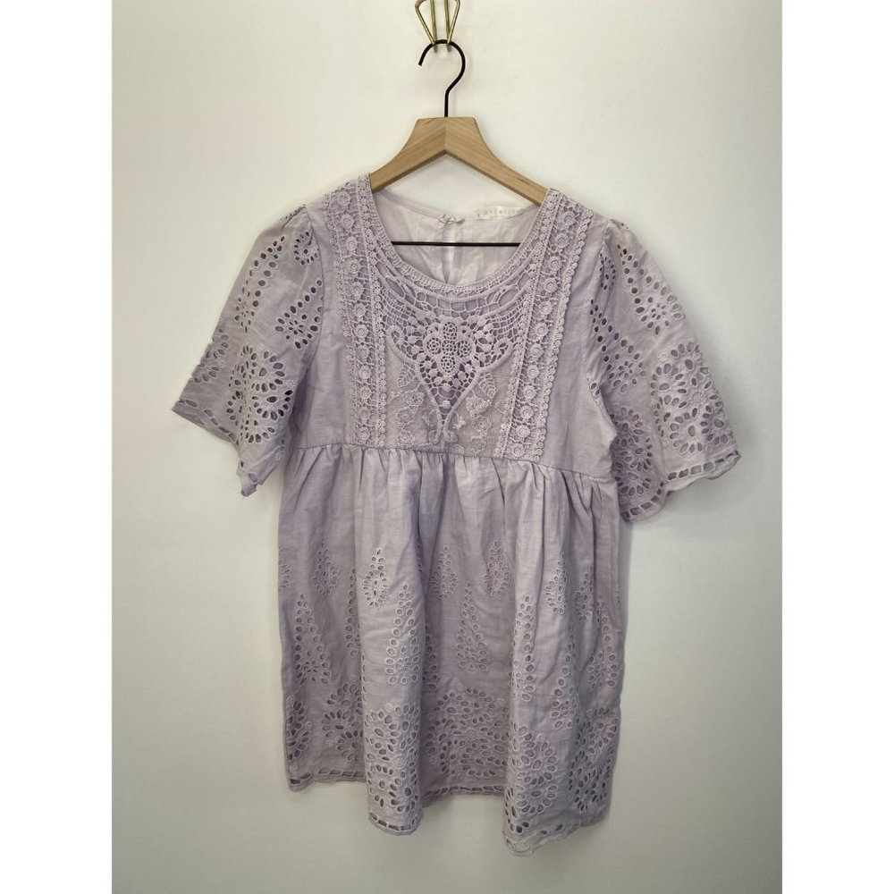 Maxwell Crew Neck Short Sleeve Blouse Size Small